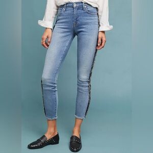7 For All Mankind Jeans Luxe Vintage Ankle Skinny In Flora Beaded Size 30 NWT